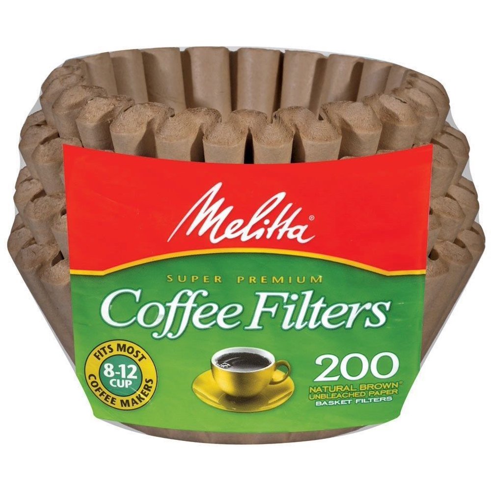 Melitta 812 Cup Basket Coffee Filters Paper Natural Brown, 200 Count