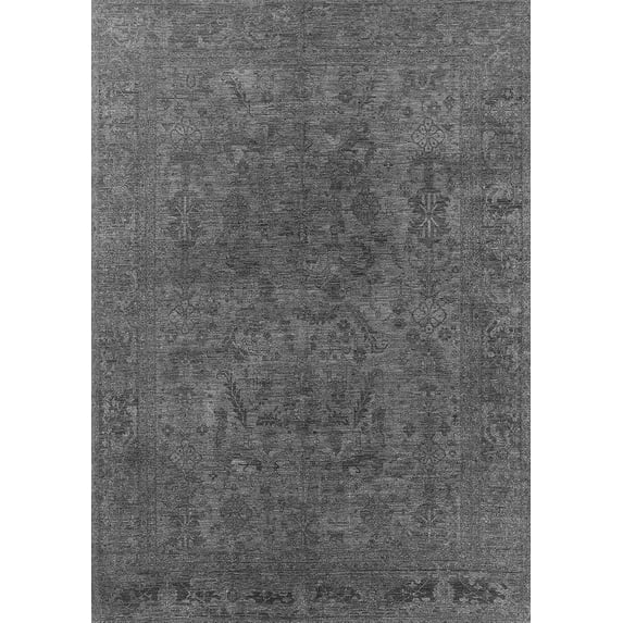 Ahgly Company Indoor Rectangle Oriental Gray Industrial Area Rugs, 2' x 4'