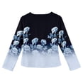 thumbnail image 3 of LTTVQM Girls Long Sleeve Shirts 3-4 Casual Winter Floral Print Tunic Tops Cute Round Neck Pullover Holiday Shirts Light Blue 3-4 Years, 3 of 4