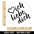 thumbnail image 2 of I Love You in German Ich Liebe Dich Heart Self-Inking Rubber Stamp Ink Stamper - Brown Ink - Small 3/4 Inch, 2 of 7