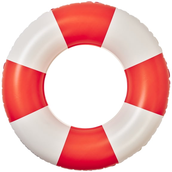 Sunnylife: Slim Tube Pool Ring - La Mer Tomato Red - 35" Round Inflatable Water Float, Beach-Swimming Play Lounge, 132lb Max, Kids-Teens-Adults 6