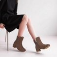 thumbnail image 2 of Botas para niña PANDANINJIA Alyssa marrón ante con cierre lateral, 2 of 8