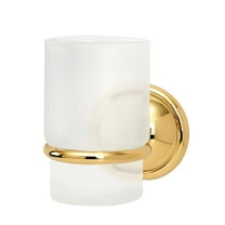 Alno A9270 Yale Series Wall Mounted Frosted Glass Tumbler - Brass