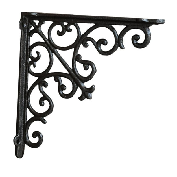 Soporte decorativo para estante, soporte de estantería de metal estilo vintage para montaje en pared, ideal para garaje, cocina y hogar. L