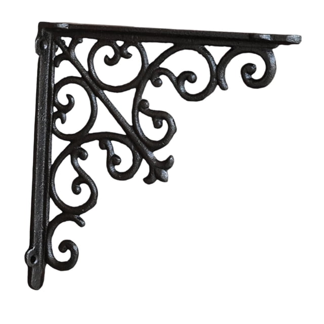 Soporte decorativo para estante, soporte de estantería de metal estilo vintage para montaje en pared, ideal para garaje, cocina y hogar. L