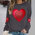 thumbnail image 2 of Tnhcen Women's Valentine's Day Crewneck Long Sleeve Oversized Heart Print Sweatshirt 100% Polyester Casual Loose Pullover Top for Women S-5XL, 2 of 5