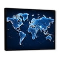 thumbnail image 2 of Designart "Majestic Blues On The World Map" World Map Floater Framed Wall Art Living Room, 2 of 5