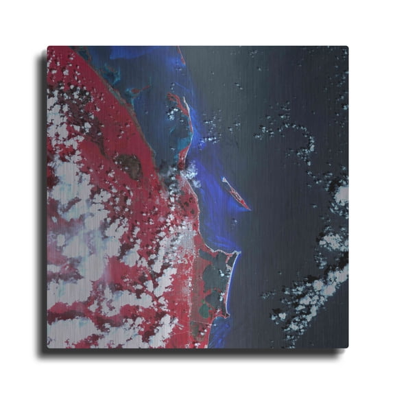 Luxe Metal Art 'Earth as Art: Cancun' Metal Wall Art, 12"x12"
