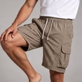 thumbnail image 4 of Ceisia Men's Quick Dry Cargo Shorts Elastic Waist Drawstring With Multi Pockets Casual Summer Beach Shorts Coffee XXXXL Gift, 4 of 8