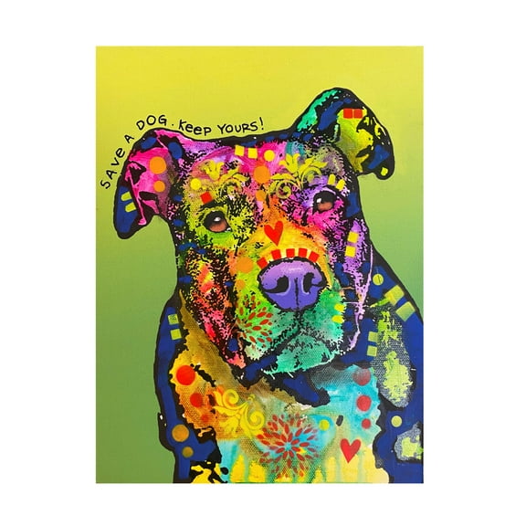 Canvas Wall Art - Dean Russo- Exclusive 'Save A Dog' Wall Art for Living Room, Bedroom, or Office Décor by Trademark Fine Art - 14 x 19 Inches