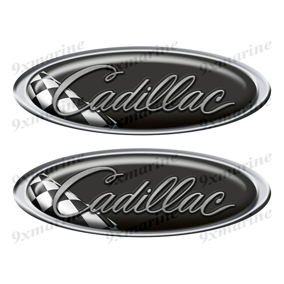 Two Cadillac Classic Oval Stickers 10" long