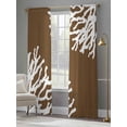 thumbnail image 4 of Sea White Coral Sheer Curtains 96 Inches Long 2 Panels Marine Brown Background Modern Art Light Filtering Semi Sheer Window Curtains Drapes for Bedroom Living Room 52"x96", 4 of 7
