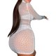 thumbnail image 4 of VISgogo Vestidos ajustados para mujer Diseño de malla transparente Mangas largas con protector facial Vestidos de lentejuelas brillantes VISgogo moda, 4 of 5