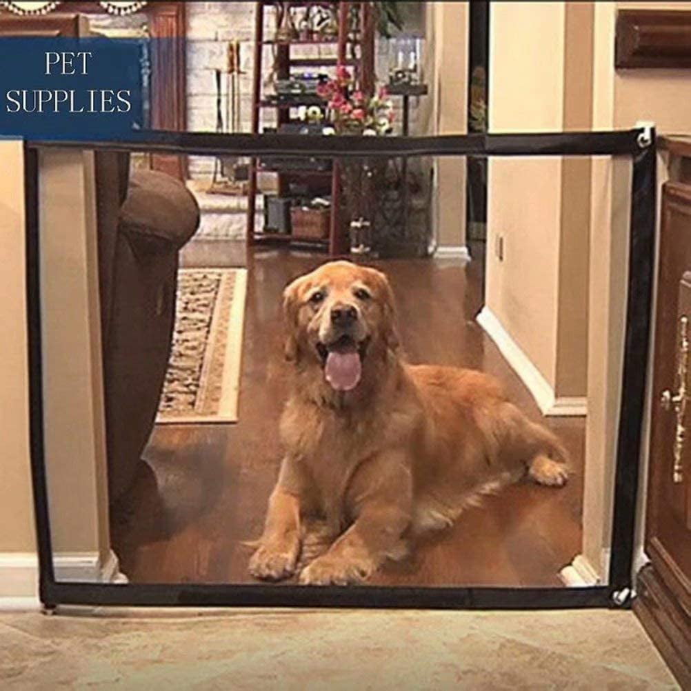 Outdoor and Doorways Safety Enclosure Pet Isolation Net Baby Safety Fence Install Anywhere Pet Gate Dog Mesh Gate Safety Guard Gate for Stairs Magic Gate for Dogs As Seen As On TV 