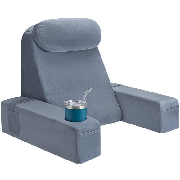 Almohada de lectura AS AWESLING de 53 cm con brazos desmontables y portavasos