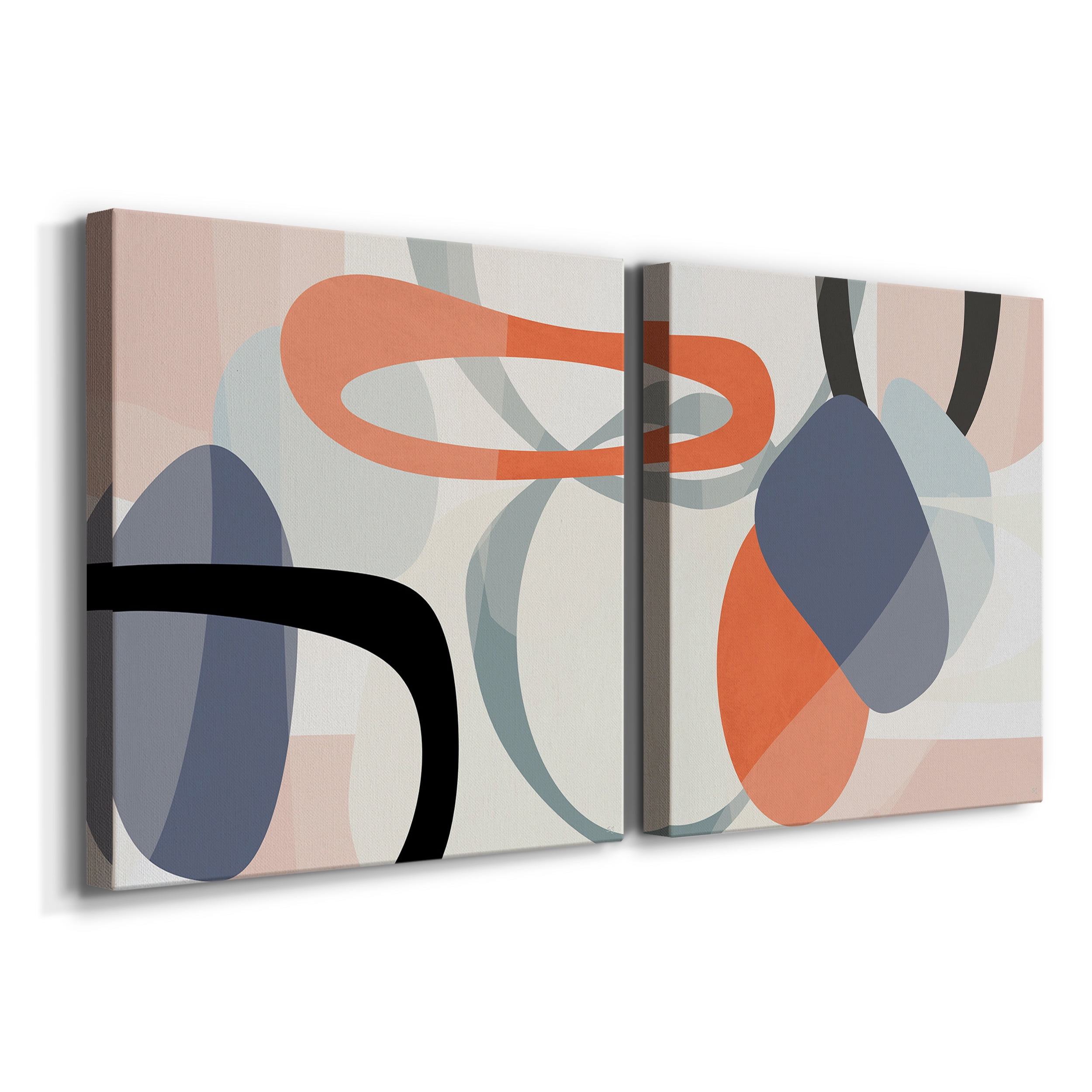 Floating on Silk III - Premium Gallery Wrapped Canvas - Ready to Hang Set of 2 - 40 x 40 Each