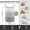 thumbnail image 4 of Cherishgard Laundry Hamper， Woven Cotton Rope Laundry Hamper with Handles for Blanket, Toys, 4 of 6