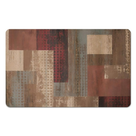 Indulge in Comfort: Slate Colored Indoor Area Rug, 20x32 inch, Modern Geometric Patchwork Design, Rockwood Collection - Perfect for Bedroom, Office, Living Room, Entryway, Hardwood Floors