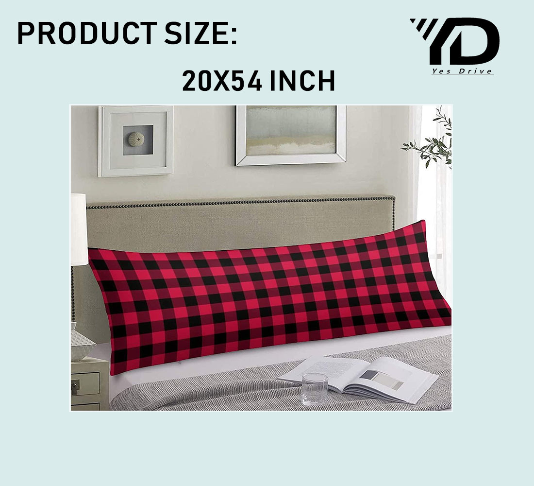 Buffalo Check Plaid Body Pillow Cover Farmhouse Rustic Patch Woodland