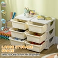 thumbnail image 4 of Qaba 3 Tier Kids Toy Organizer with 6 Plastic Storage Bins, Cream White, 4 of 10