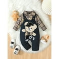 thumbnail image 5 of Mikrdoo 3 Months Newborn Baby Boys Clothes 6 Monthe Boys Plaid Long Sleeve Lapel Collar Romper & Bear Embroidery Suspender Pants Set 2Pcs Cute Outfits,As Gift, 5 of 9
