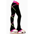 thumbnail image 2 of Criss Cross Poly Spandex Ice Skating Pants Pink/Lime XP111, 2 of 2