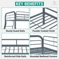 thumbnail image 6 of Hollywood Metal Bunk Bed, Twin over Full, Metal Bunk Bed for Kids – Gray, 6 of 8