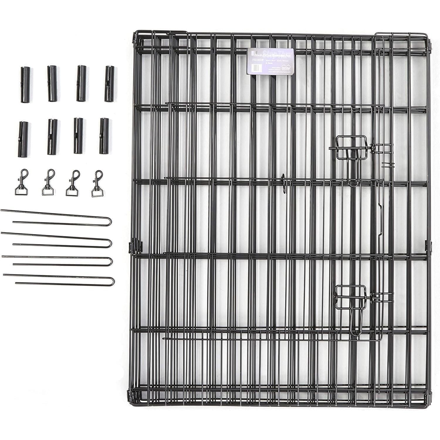 Midwest Foldable Metal Exercise Pen/Pet Playpen Black w/Door