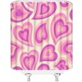 thumbnail image 3 of Valentine''s Day Shower Curtain Hot Pink Heart Sweet Love Romantic Women Girl Beige Modern Extra Long Bathroom Decor Curtain with Hooks,70" Wx84 H, 3 of 6