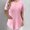 Pink, variant on Itsame Summer Womens Casual T-Shirt for Women Plain Short Sleeved Shirt Tops Button Fashionable Round Neck T Shirt Pink Size 2XL