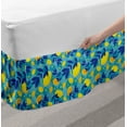 thumbnail image 2 of Fruit Bed Skirt, Lemons and Leaves Pattern in Cartoon Style on Background Geometric Shapes, Elastic Bedskirt Dust Ruffle Wrap Around for Bedding Decor, 4 Sizes, Yellow and Multicolor, by Ambesonne, 2 of 2