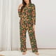 thumbnail image 2 of Balery Fruits Peach Conjunto de Pijama con Estampado para Mujer, Conjunto de Dos Piezas con Manga Larga, Ropa de Dormir Suave con Bolsillos, Pijamas Cómodos-Medium, 2 of 7