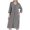 Grey, variant on DEBGFS DxhmoneyHX Women Zip Up Robe 3/4 Sleeve Housecoat Soft Full Zipper Front Nightgown Loungewear with Pockets,green,3XL