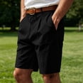 thumbnail image 5 of CIENVNSTG Men's Linen-Textured Quick-Dry Shorts Drawstring Waist Breathable Beach & Casual Shorts Black L, 5 of 7