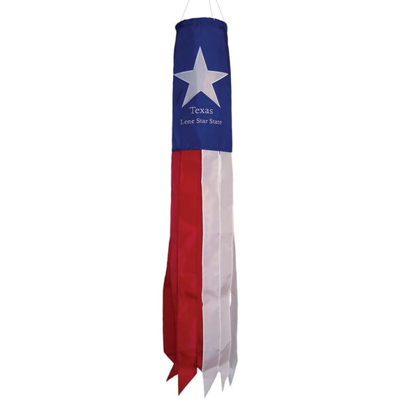 In the Breeze 4150 — 40-inch Texas Windsock — Colorful State Flag Decor — Outdoor Wind Sock Garden Decoration