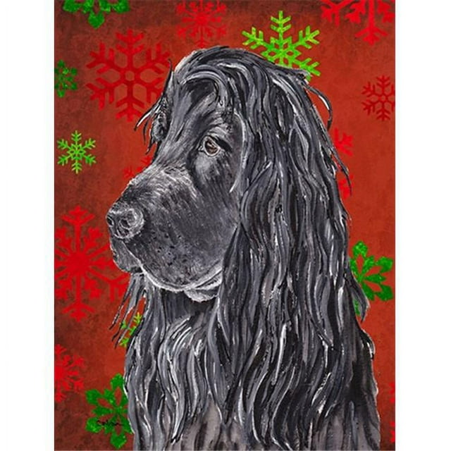 Carolines Treasures SC9583GF English Cocker Spaniel Drapeau de Noël Flocon de Neige Rouge Taille Jardin