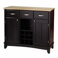 thumbnail image 2 of Pemberly Row Modern 3 Drawer Hardwood Top Large Buffet in Black, 2 of 3