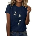thumbnail image 2 of Tshirts for Women's Print Shirt Short Sleeve Round Neck T Shirt Fashion Top Lightweight Soft Casual Summer Clothing Clothes Fashion Clothing, 2 of 5