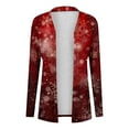 thumbnail image 4 of Christmas Outfits Lightweight Cardigan Sweater for Women Xmas Printed Open Front Plus Size Long Sleeve Blouse Outwear (2XL, Red C-Xmas), 4 of 4