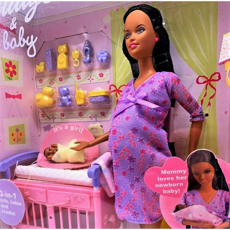 Barbie Midge Baby Happy Family Boneca grávida afro-americana 2002