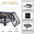 thumbnail image 3 of Fire Pits for Outside, 32" Wood Burning Fire Pit Tables with Screen Lid, Poker, BBQ Net, Backyard Patio Garden Outdoor Fire Pit/BBQ Fire Pit, Black, 3 of 5