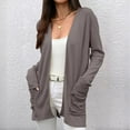 thumbnail image 2 of Open Front Cardigan for Women, Comdrip Women's Lightweight Cardigan Sweaters Open Front Long Sleeve Casual Loose Thin Cardigans with Pockets 2025 Light Weight Cardigan Women Coffee L, 2 of 4