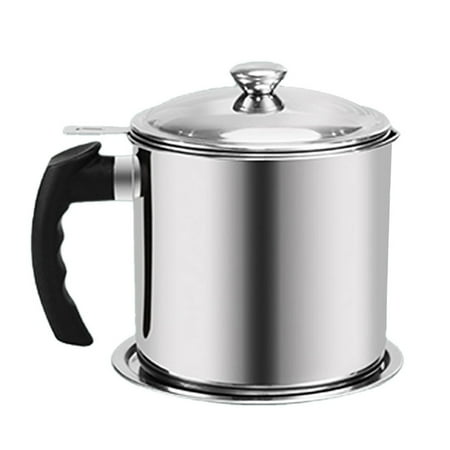 

Stainless Steel Oil container Bacon Grease Container 1.3L Cooking Oil Storage Can with Strainer Oil Strainer Potfor Storing Cooking Grease(Silver)