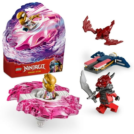 LEGO NINJAGO Sora's Dragon Spinjitzu Spinner - Spinning Blade Battle Building Toy for Kids, Boys and Girls, Ages 6  - with 2 Minifigures - Gift Idea for Birthdays - 71824