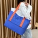 thumbnail image 4 of Bolsa de viaje Oxford de color contrastante para mujer para vacaciones (azul claro) Ehuebsd Para Estrenar, 4 of 7