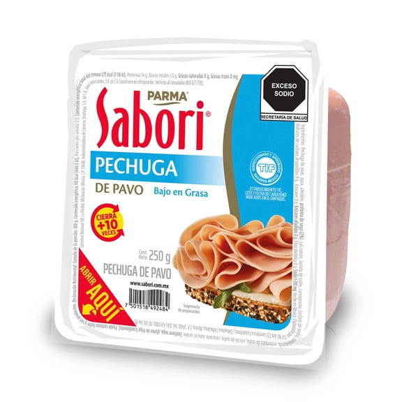 Pechuga de Pavo Sabori baja en grasa 250 g