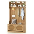 thumbnail image 5 of Kadyn 4-In-1 Coat Rack Stand with Coat Rack and Flip Drawers, Hall Trees for Entryway Mudroom, Bedroom, Living Room, Natural, 5 of 7