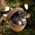 thumbnail image 4 of Adornos colgantes de bellota de animales del bosque, acrílicos, para árbol de Navidad, con diseños de ardilla, conejo y poni, colgantes planos 2D para regalar en las fiestas., 4 of 8
