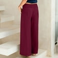 thumbnail image 4 of Pantalons en Coton et Lin pour Femmes Large Large Taille avec Poches, 4 of 7
