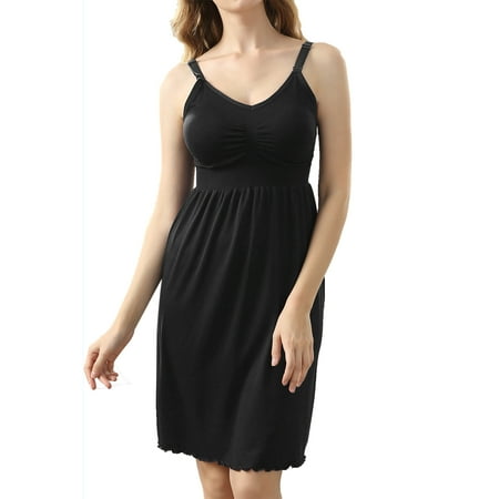 

iLoveSIA Women s Maternity Breastfeeding Dress Nursing Nightgown Black Size L Fit 36BC 34CD 38A